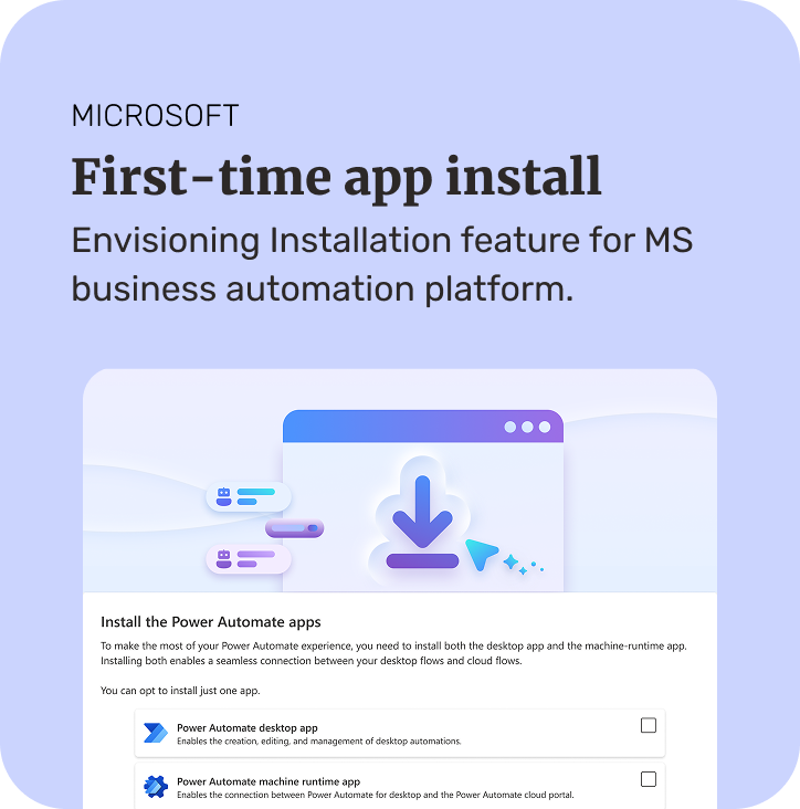 First-time desktop app install